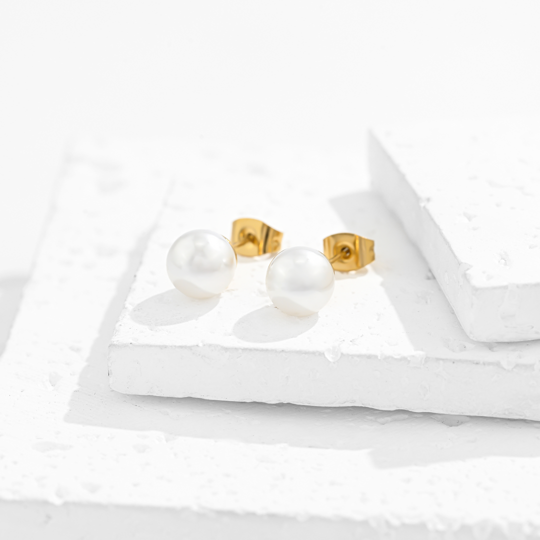 Aretes Acero Perlina