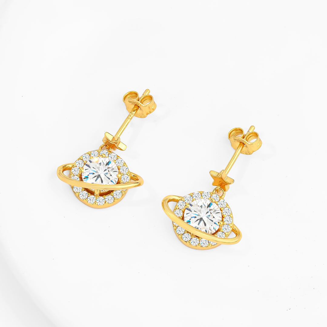 Aretes Plata 925 Saturno