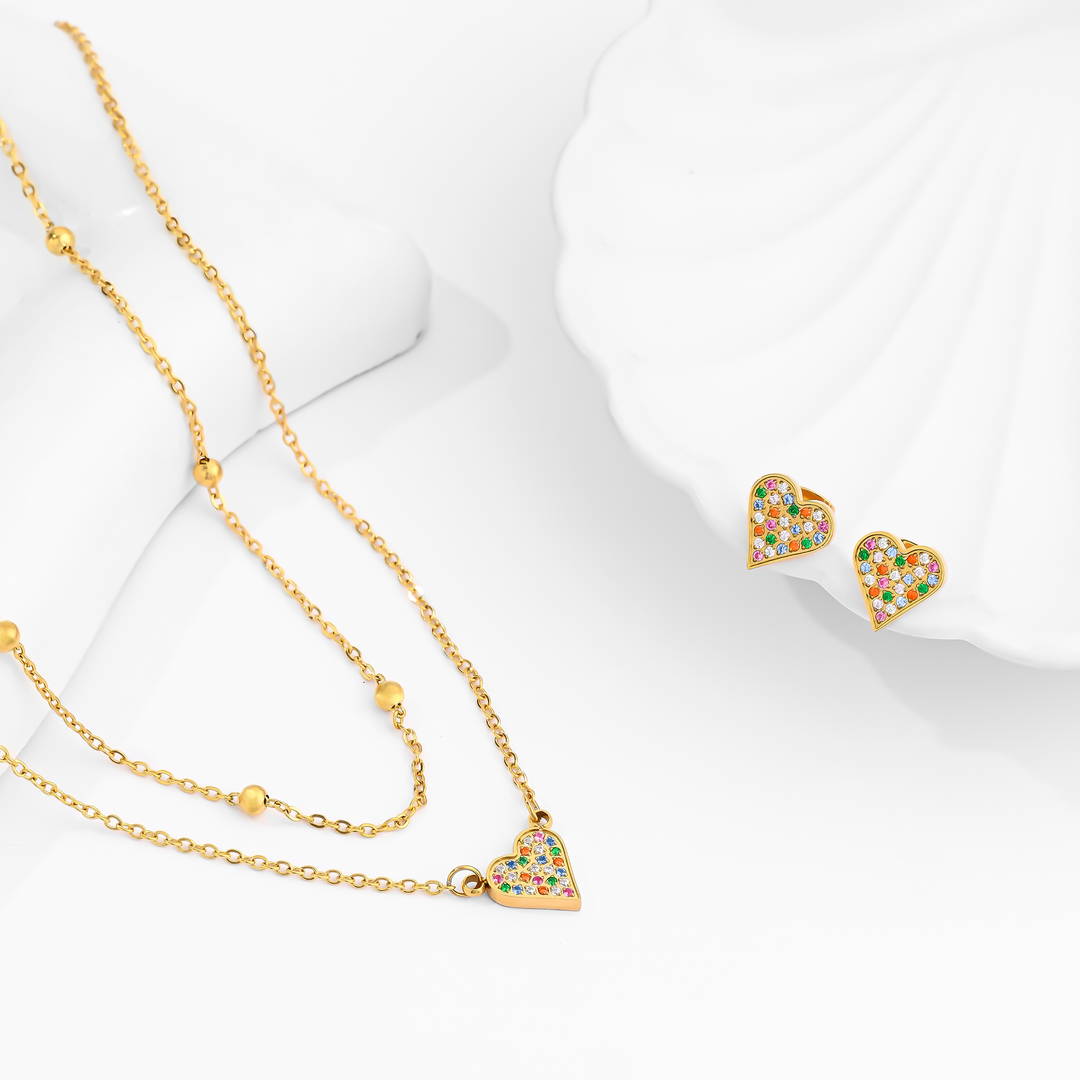 Set Acero Colorful Heart
