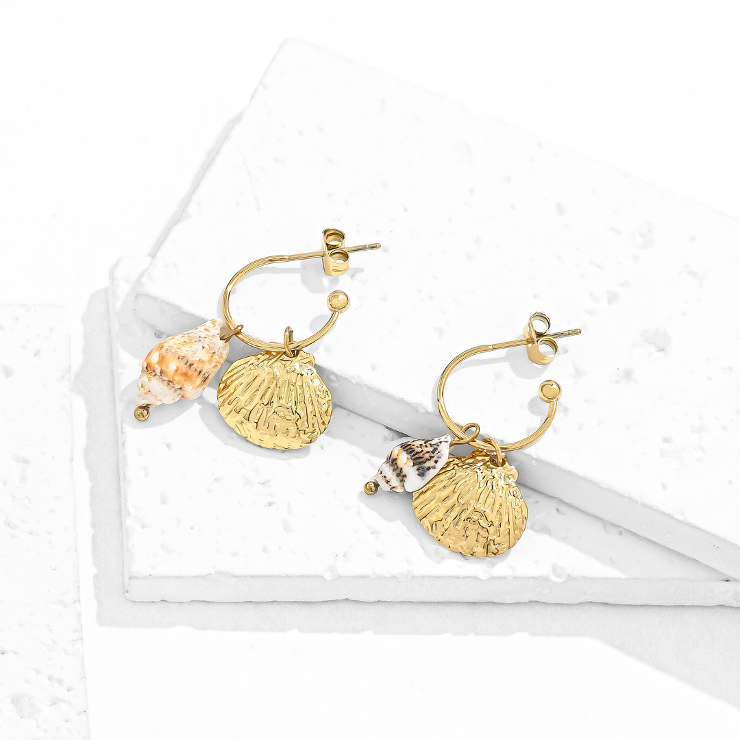 Aretes Acero Brisas Doradas