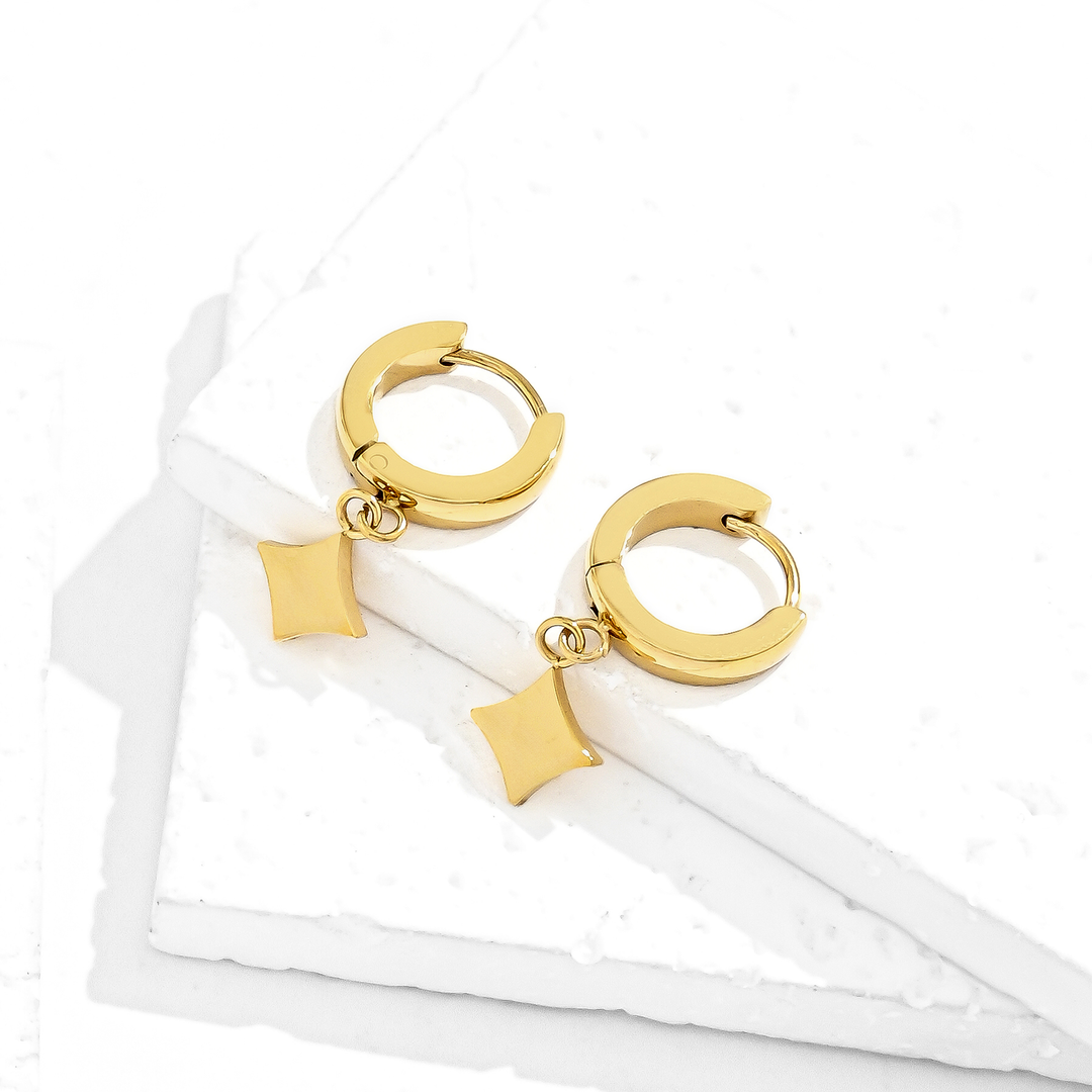 Aretes Acero Brillo Angular