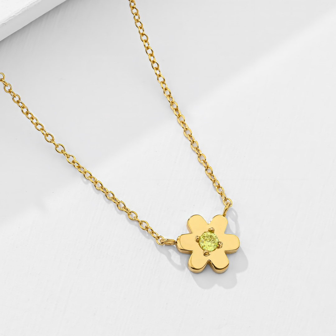 Collar Acero Gold Green BELLE