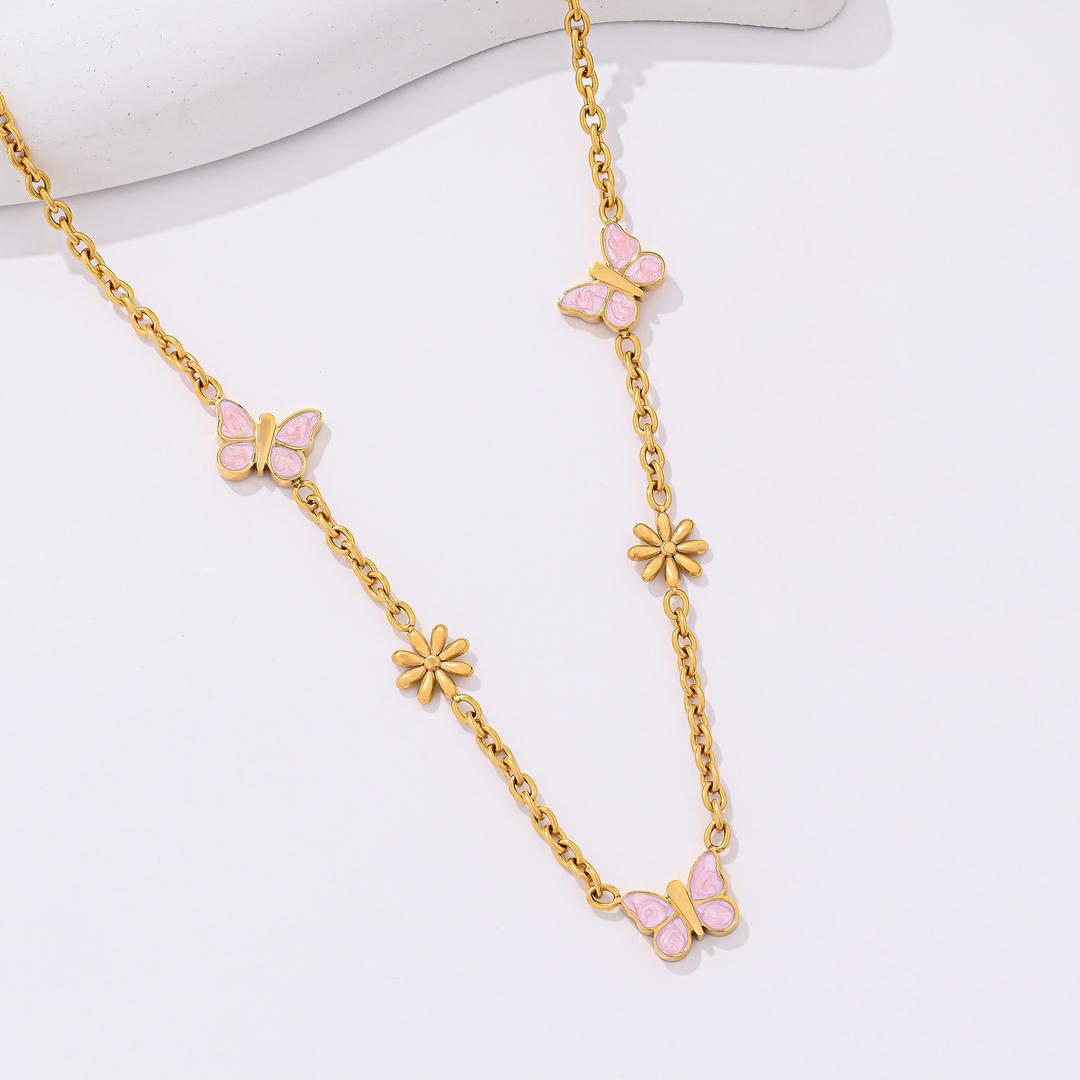 Collar Acero Love Butterfly