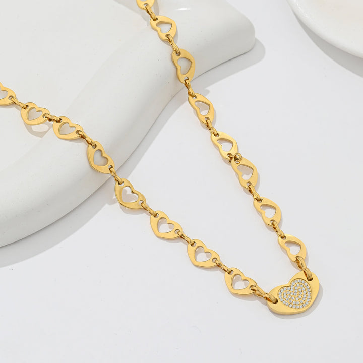 Collar Acero Corazones