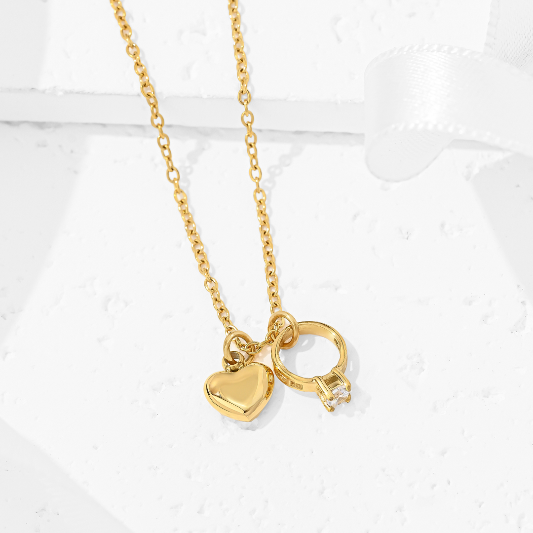 Collar Acero Anillo de Amor