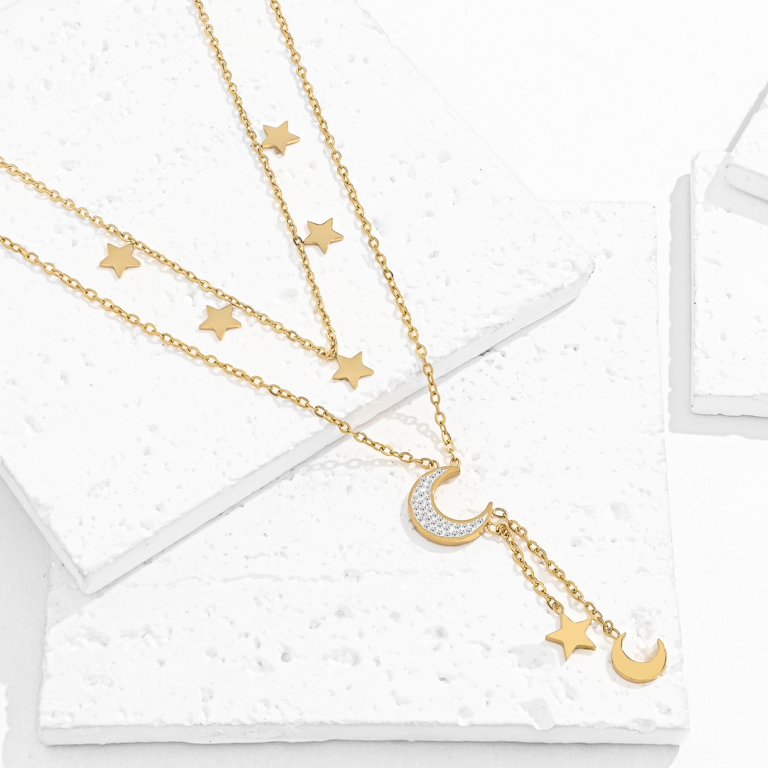 Collar Acero Constelación Dorada