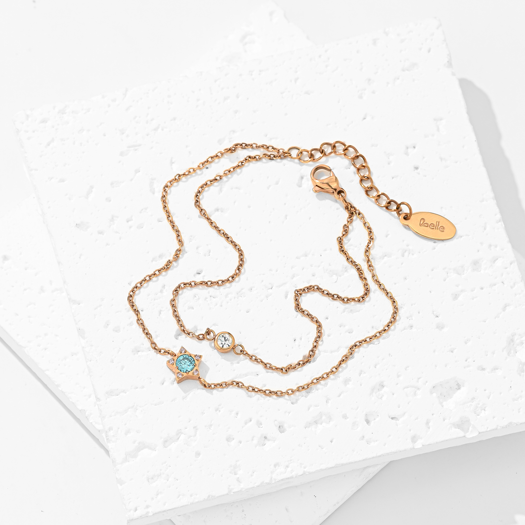 Pulsera Acero Estrella Turquesa