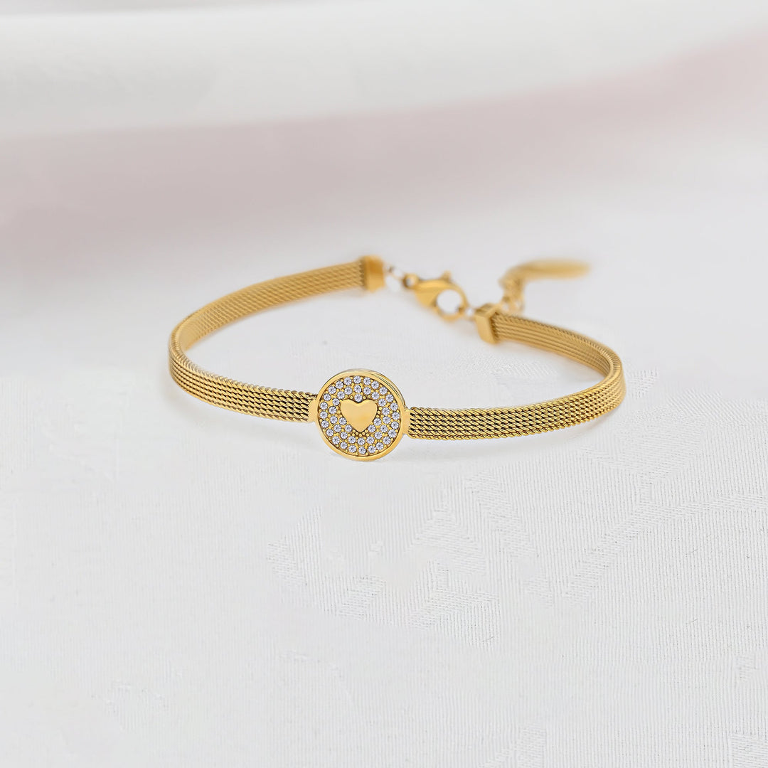 Pulsera Acero Destellos del Corazón