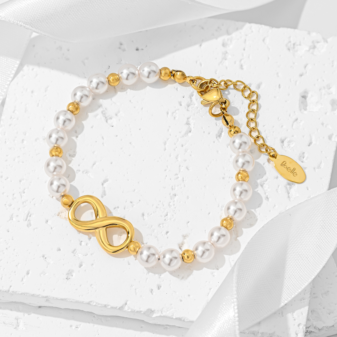 Pulsera Acero Perlas Infinitas
