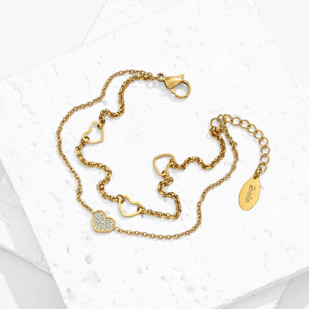 Pulsera de Corazones Entrelazados