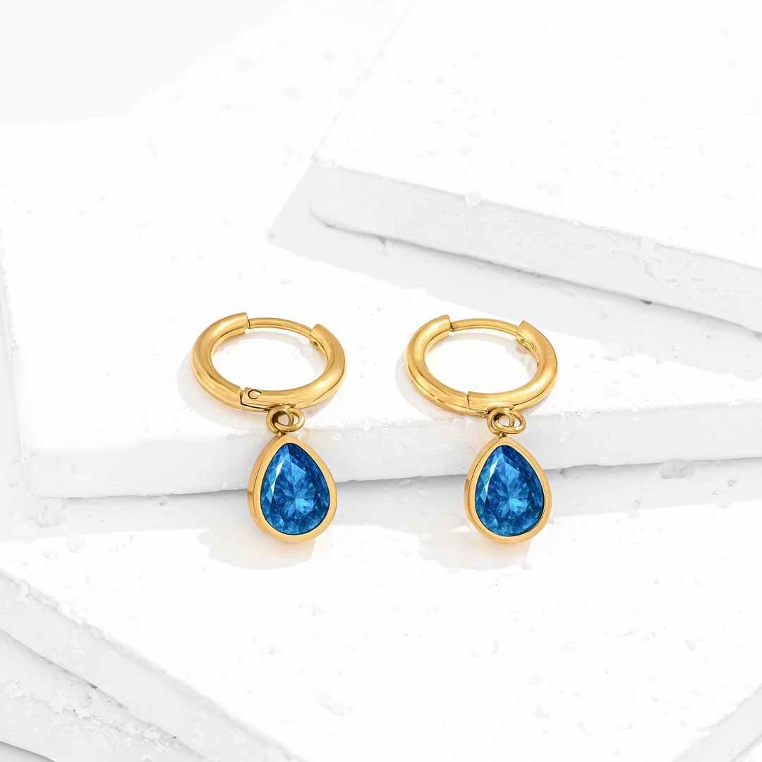Aretes Acero Laguna Azul