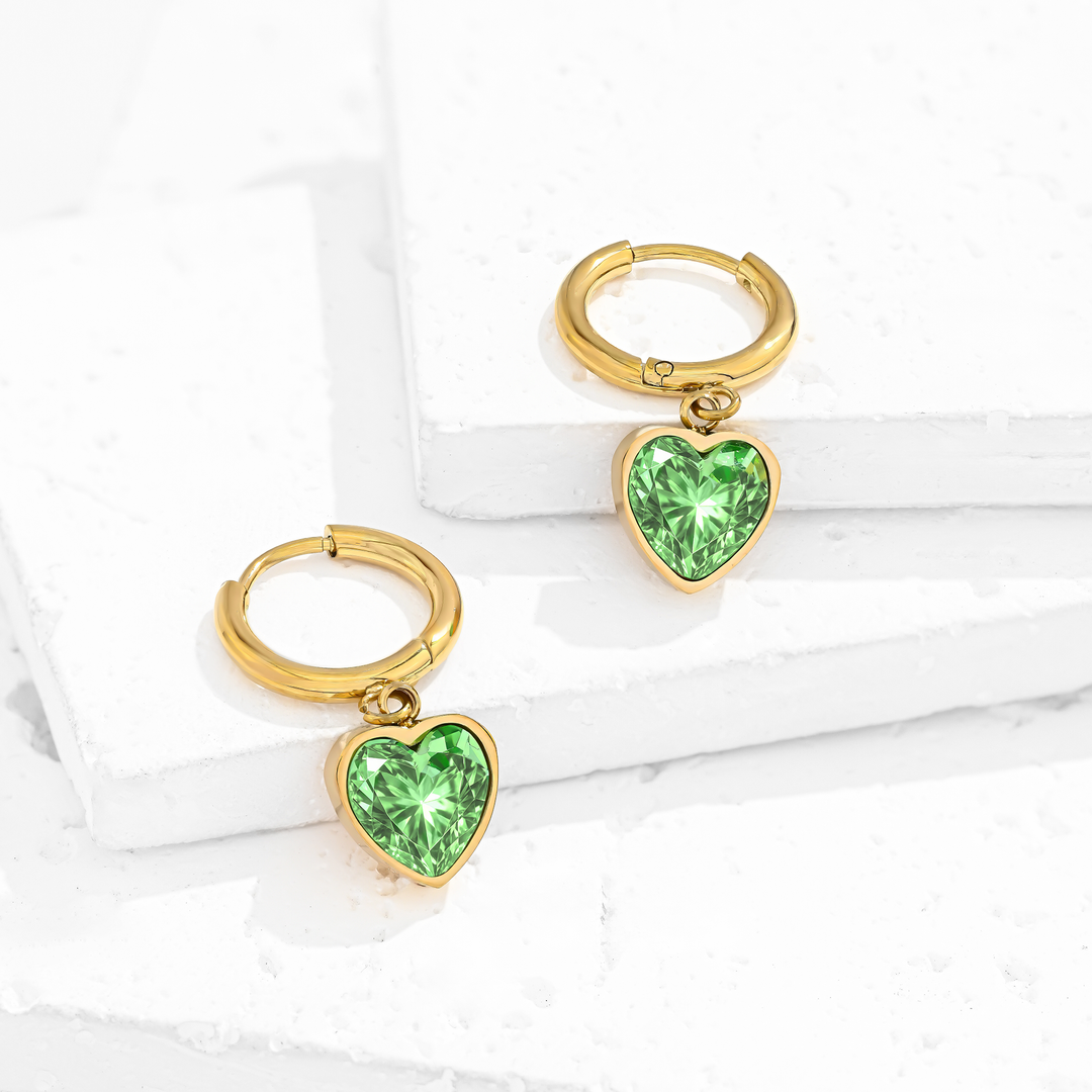 Aretes Acero Pureza Esmeralda