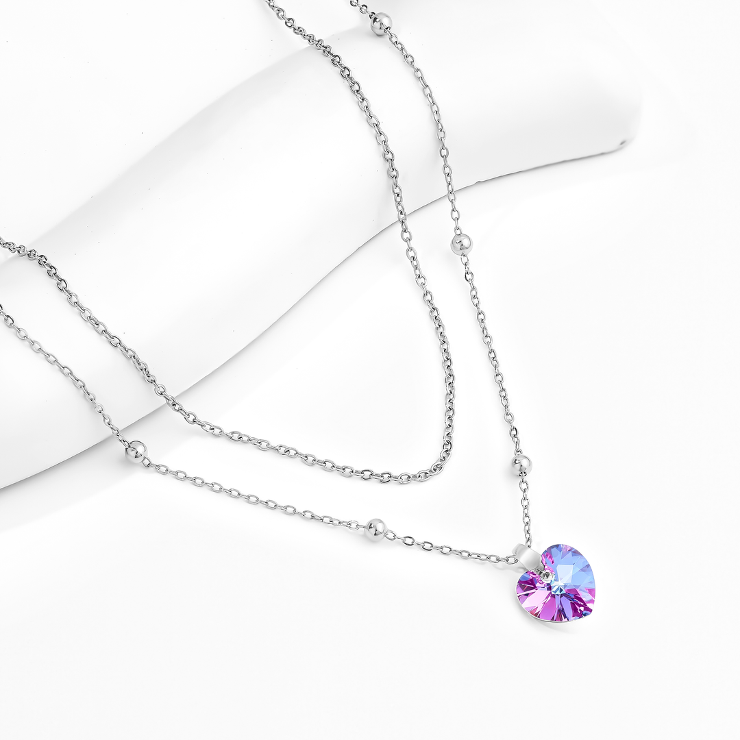 Collar Acero Bañado en Oro Blanco Aterciopelado