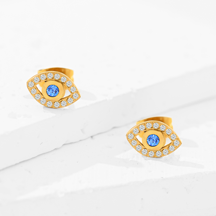 Arete Acero Ojo Turco Azul