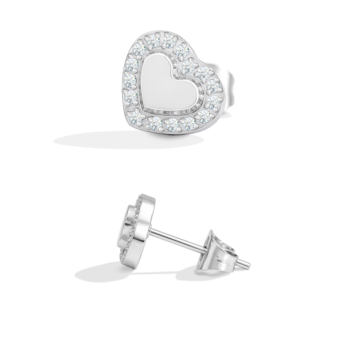 Aretes Acero en Baño de Oro Blanco Royale