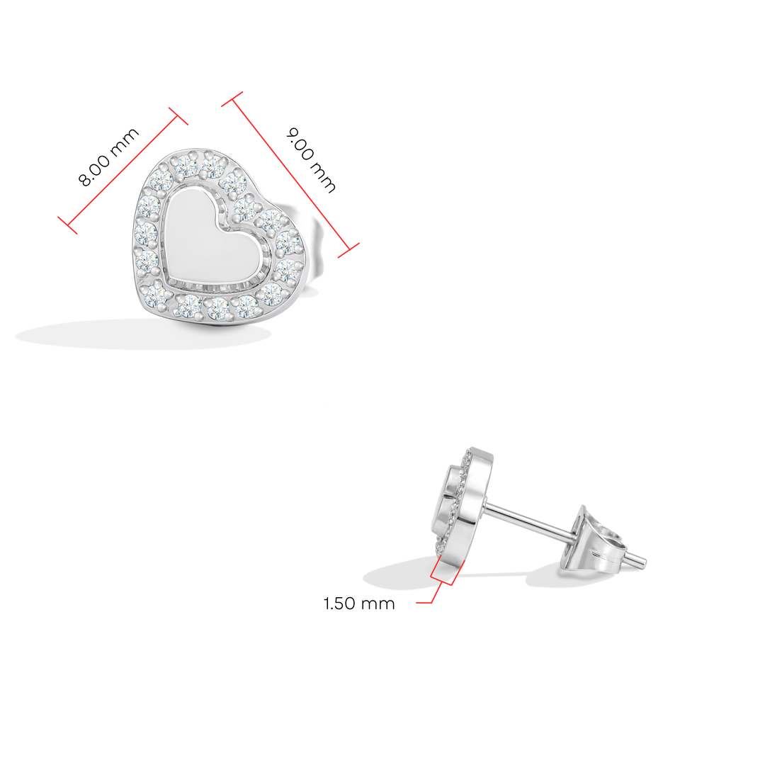 Aretes Acero en Baño de Oro Blanco Royale