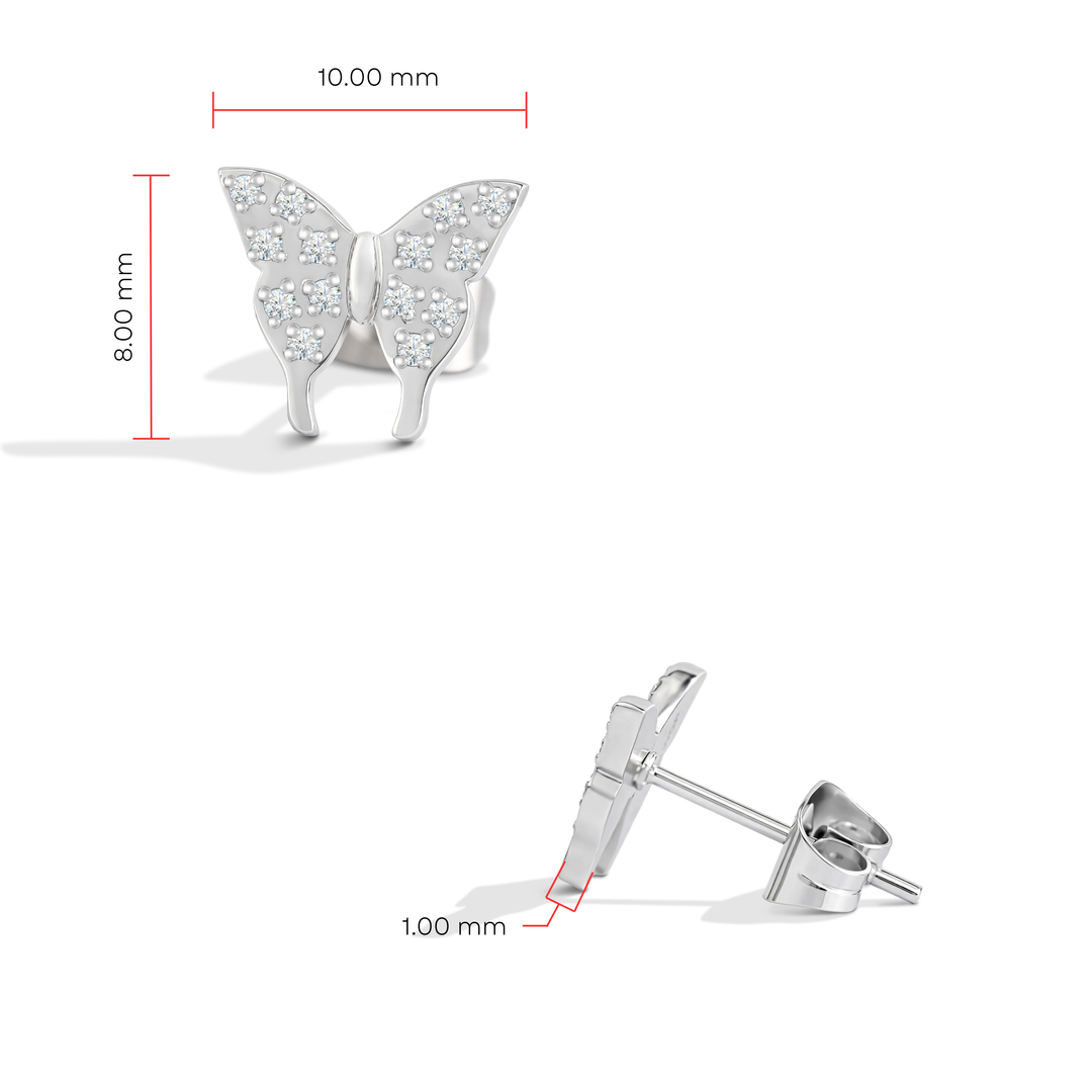 Aretes Acero en Baño de Oro Blanco Alessa