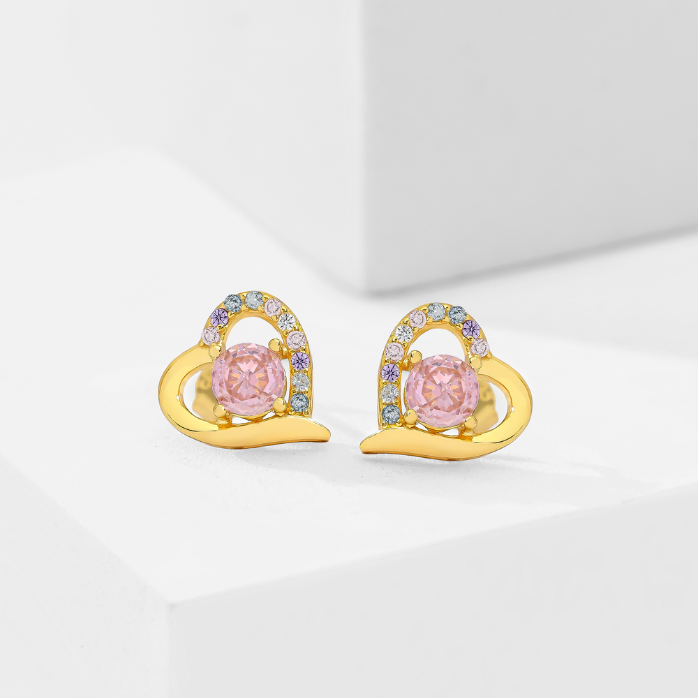 Arete Pink Heart BELLE