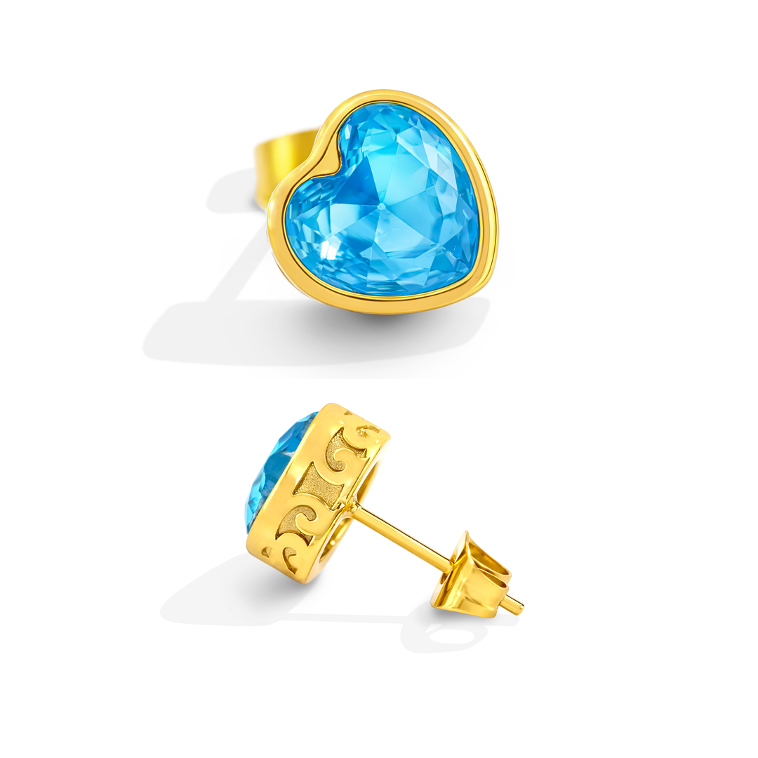 Aretes Acero Amor Azul