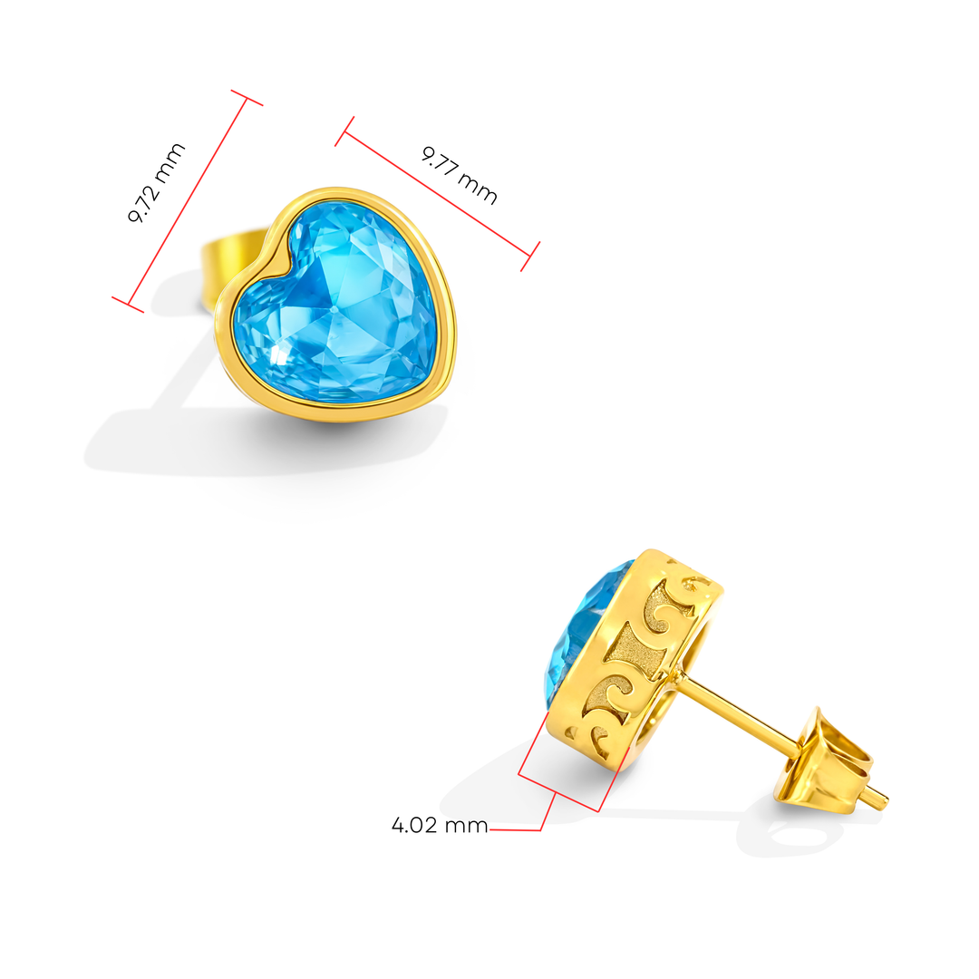 Aretes Acero Amor Azul