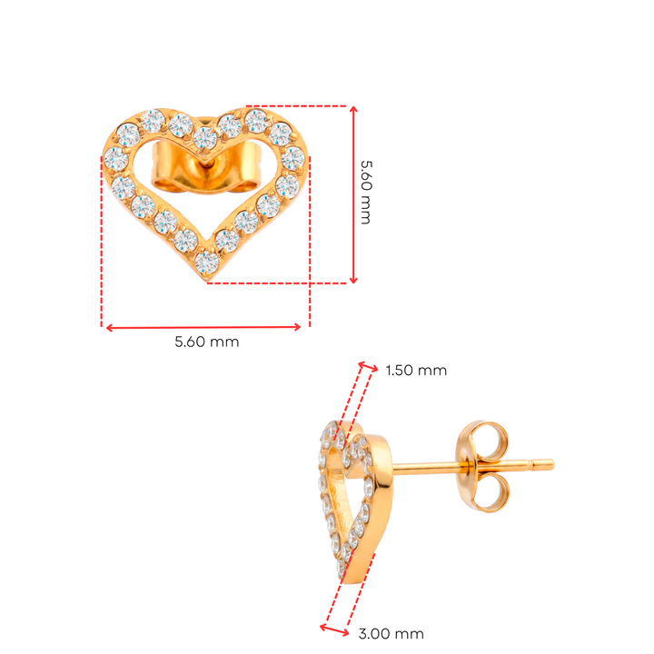 Aretes Acero Luz Corazón