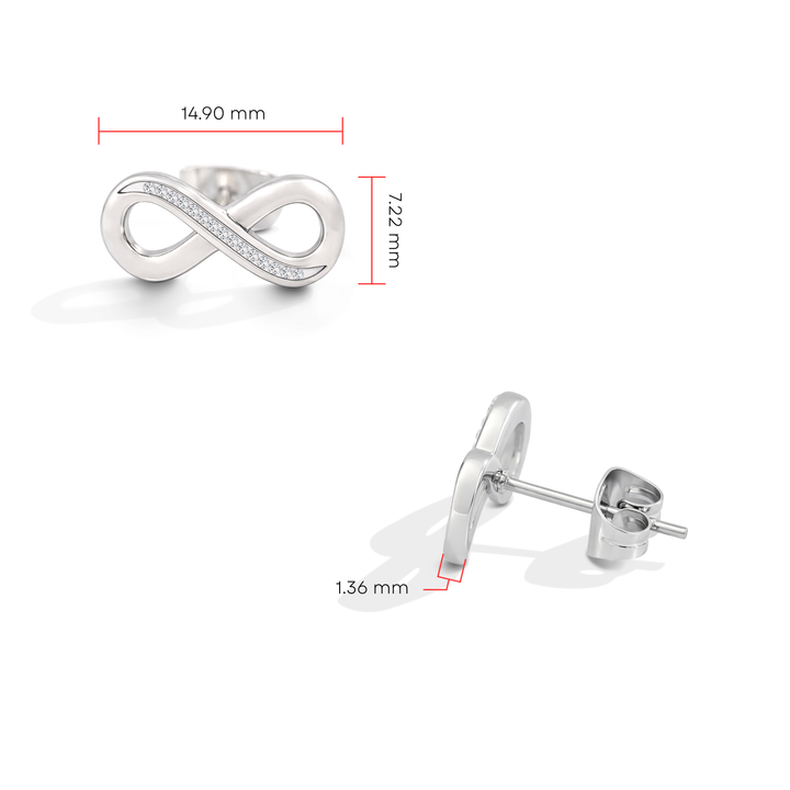 Aretes Acero en Baño de Oro Blanco Aura Infinit