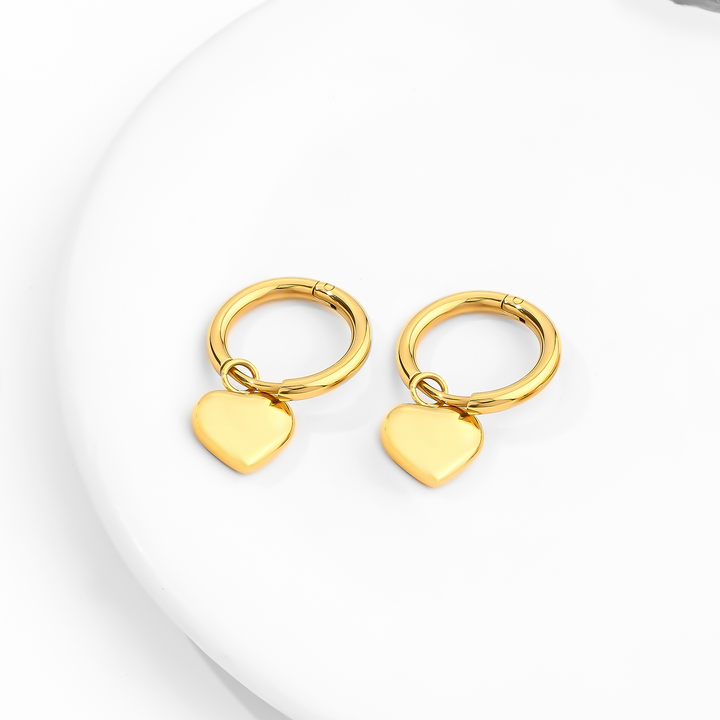 Aretes Acero Luz y Corazón