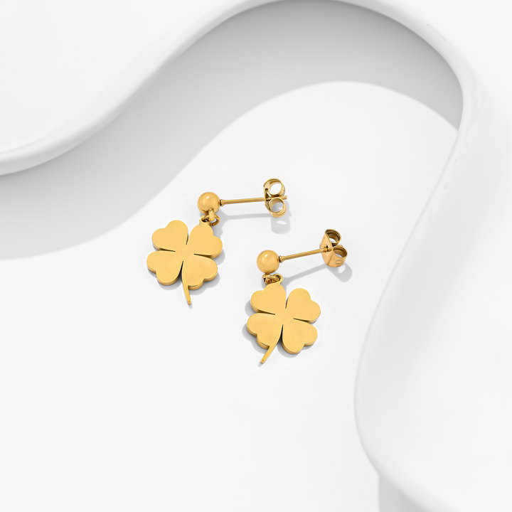 Aretes Acero Trébol de la Suerte