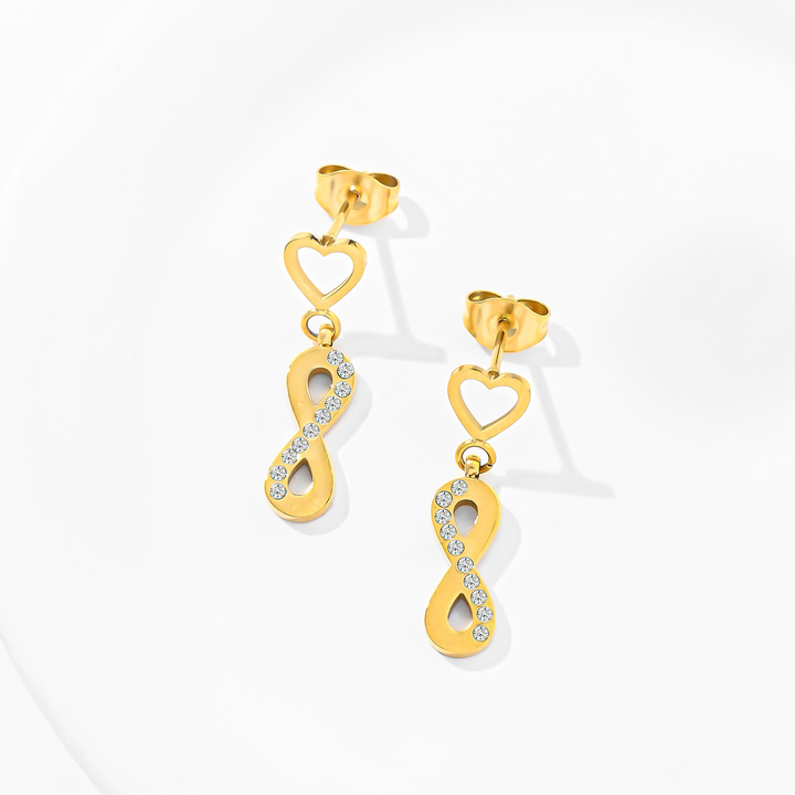 Aretes Acero Corazón Infinito