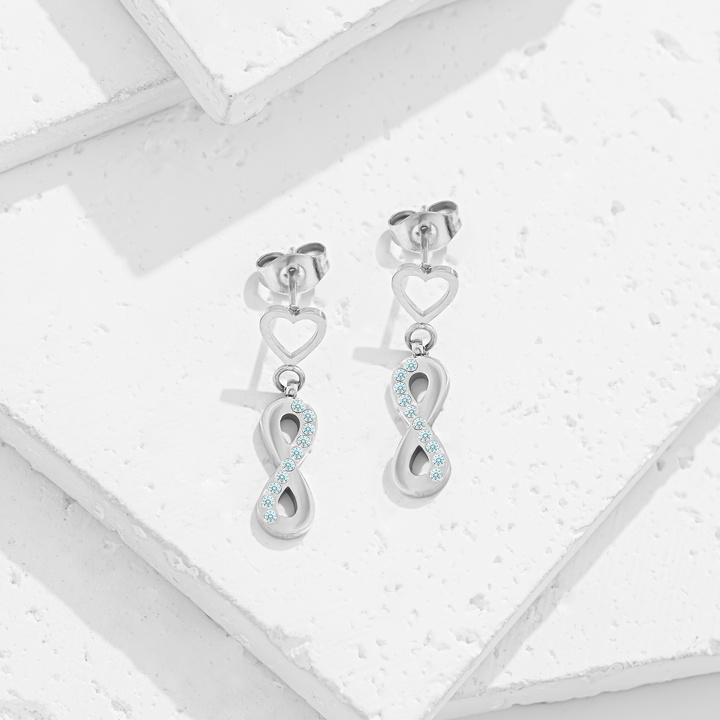 Aretes Acero Corazón Infinito