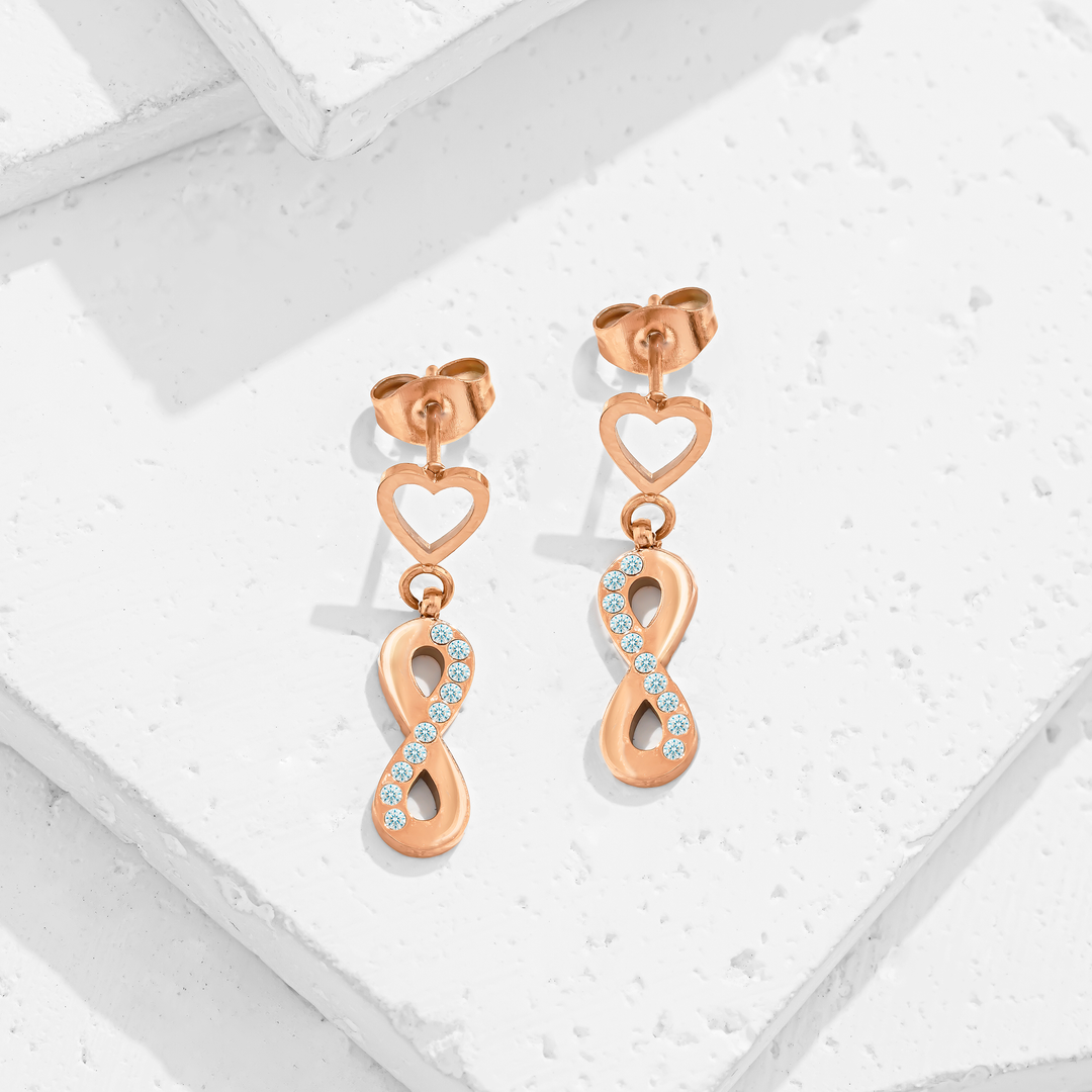 Aretes Acero Corazón Infinito