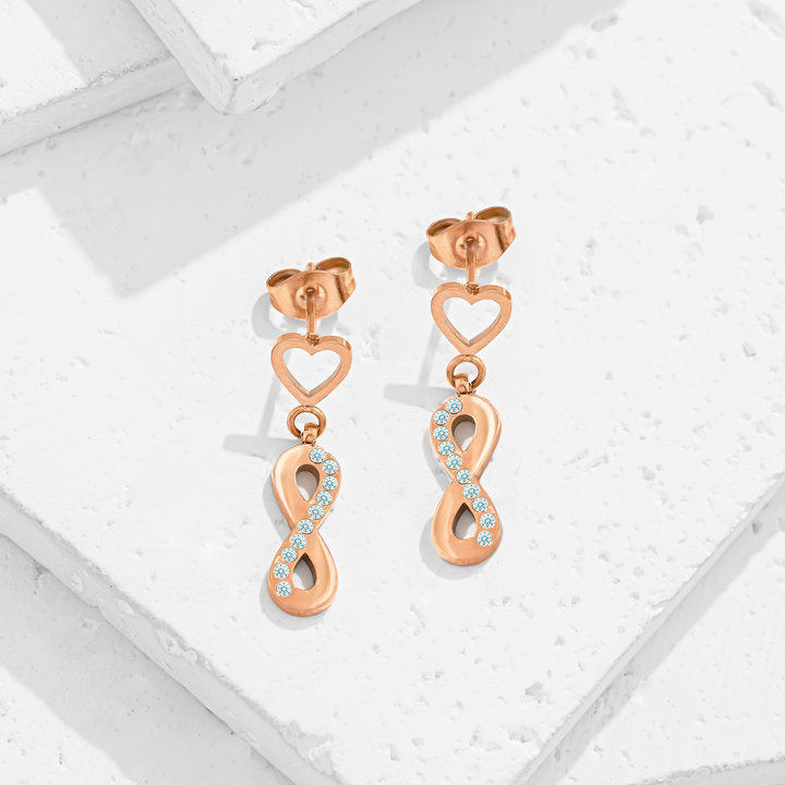 Aretes Acero Corazón Infinito