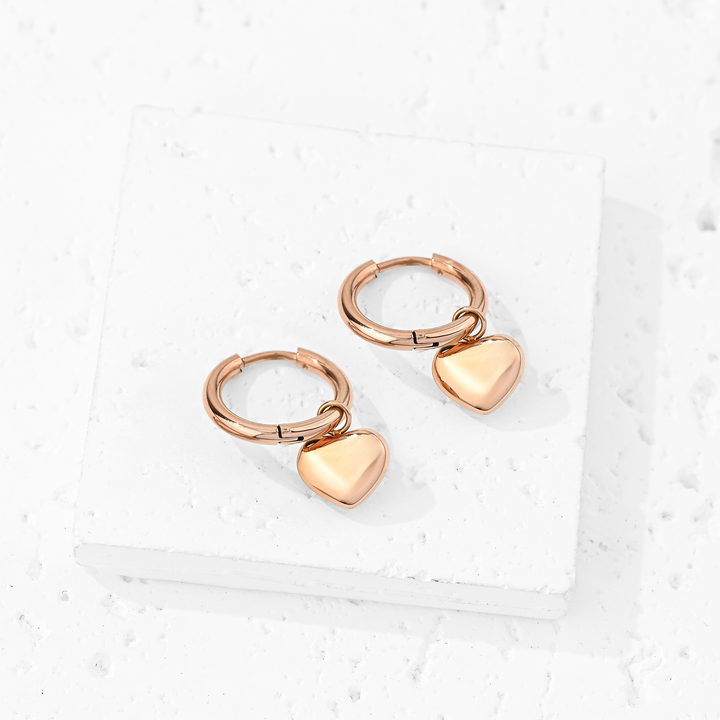Aretes Acero Luz y Corazón