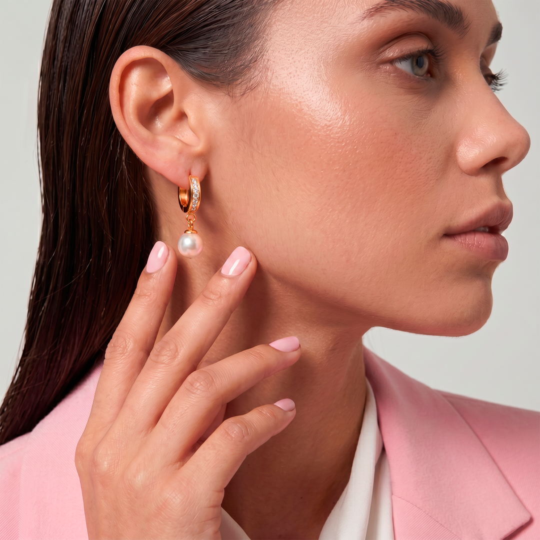 Aretes Acero Realeza Pearl
