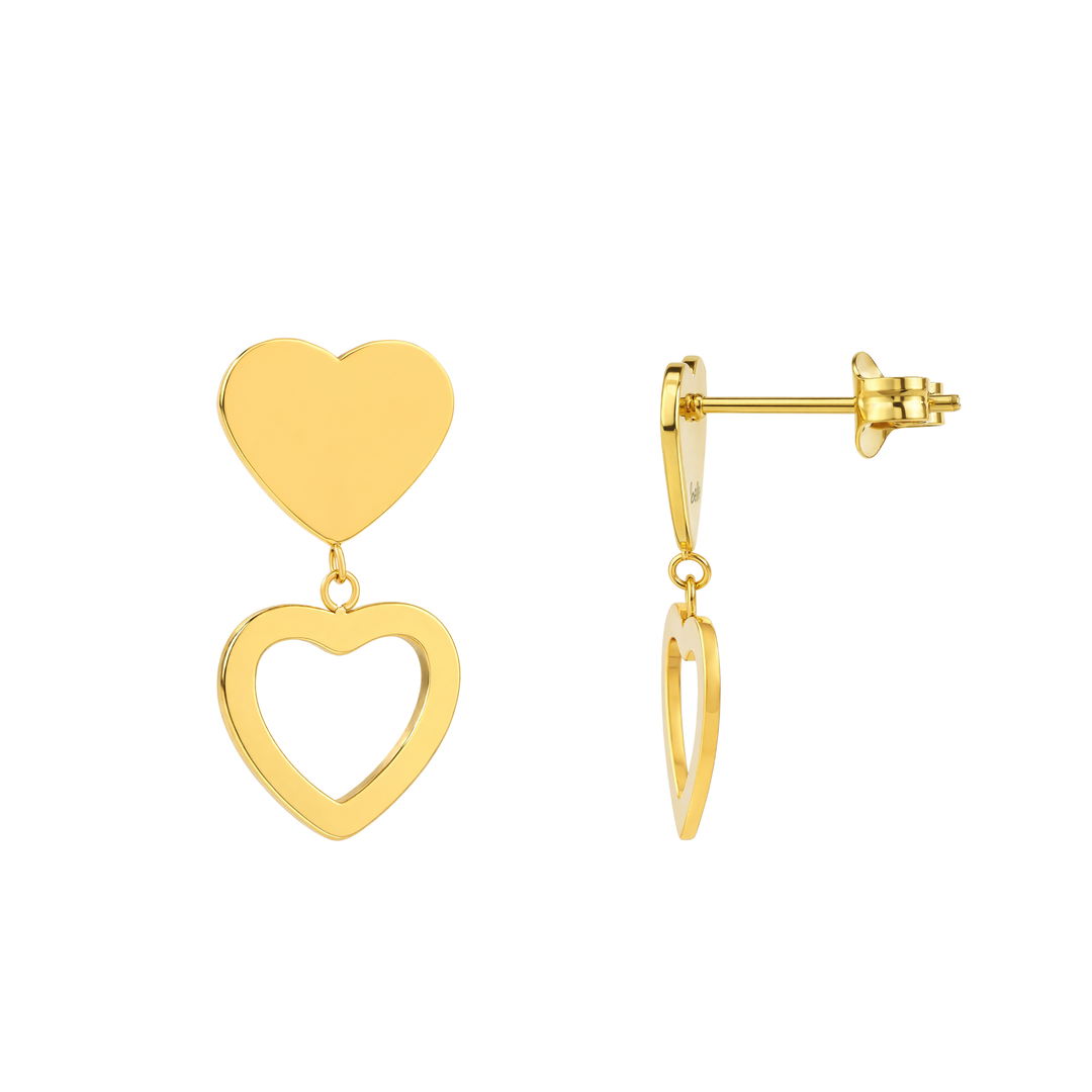 Aretes Acero Gold Love