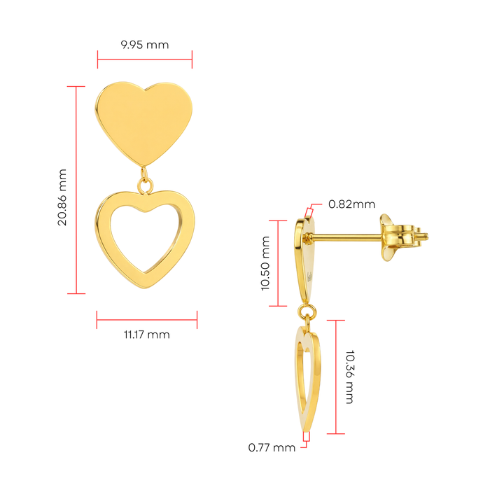 Aretes Acero Gold Love