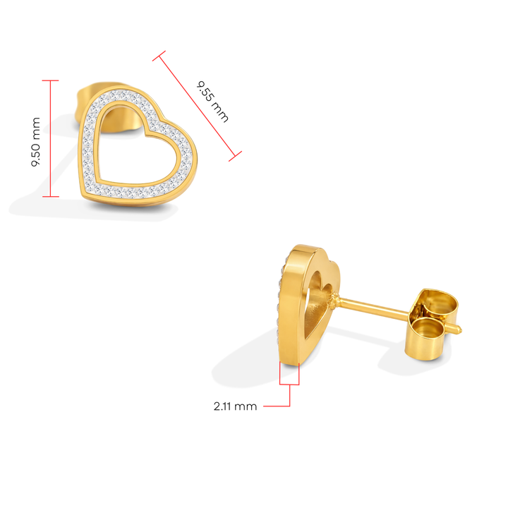 Aretes Acero Corazón Royal