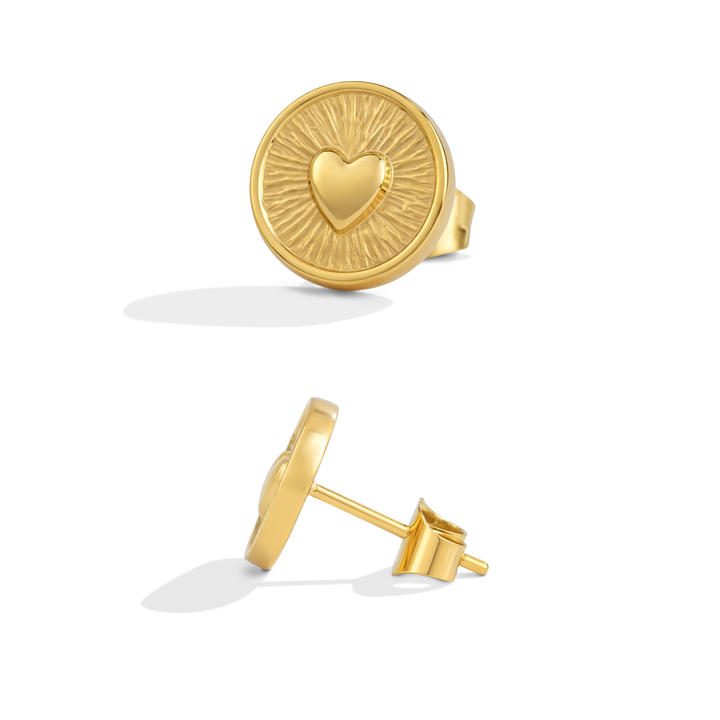 Aretes Acero Relieve de Amor