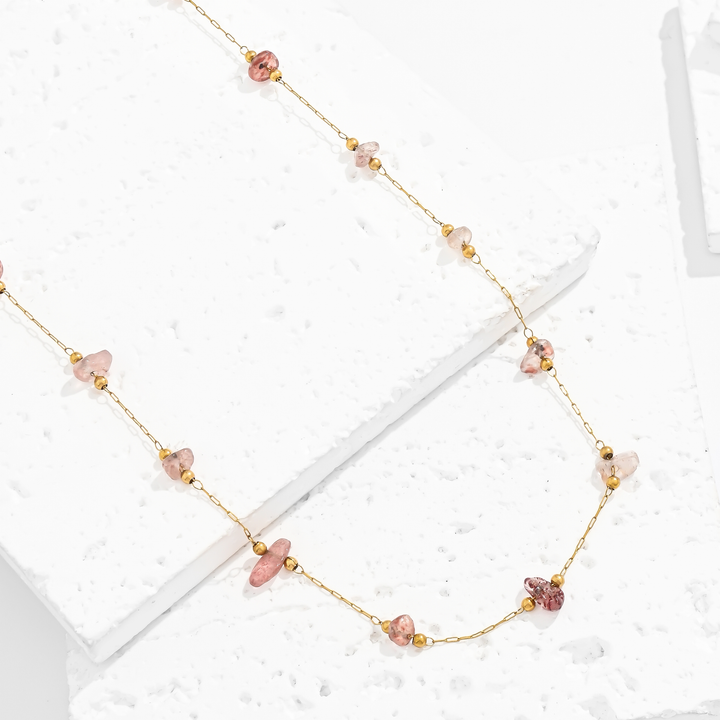 Collar Acero Encanto Rosado