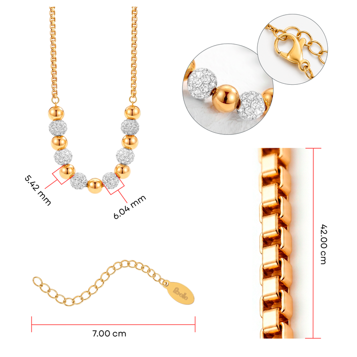 Collar Acero Crystal Beads