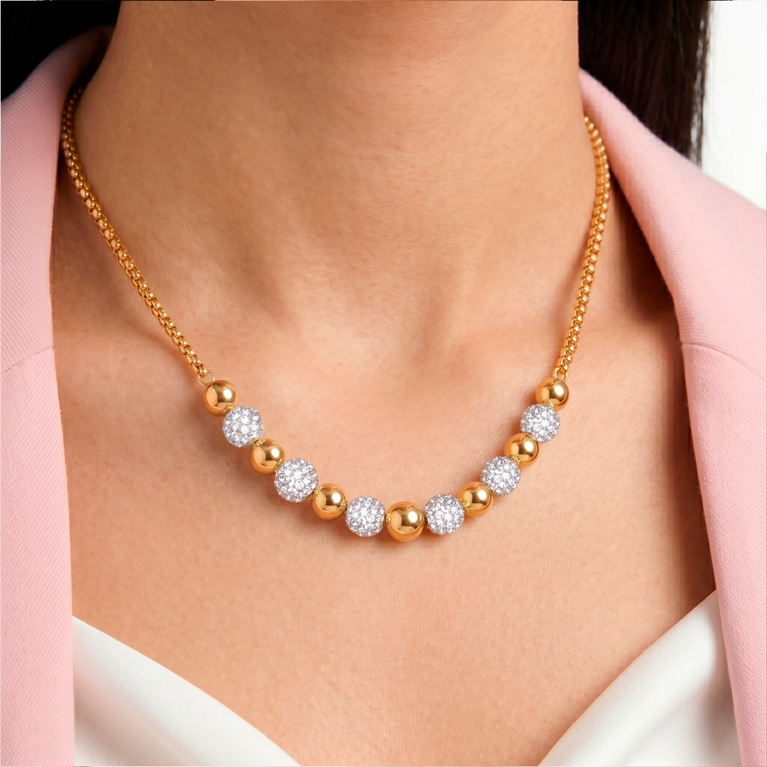 Collar Acero Crystal Beads