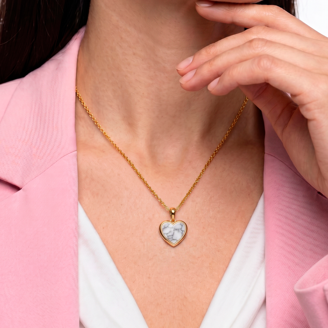 Collar Acero Marbel Heart