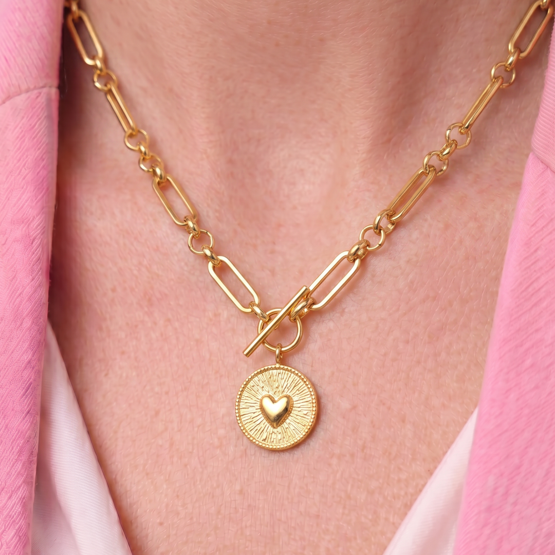 Collar Acero Medalla Amore