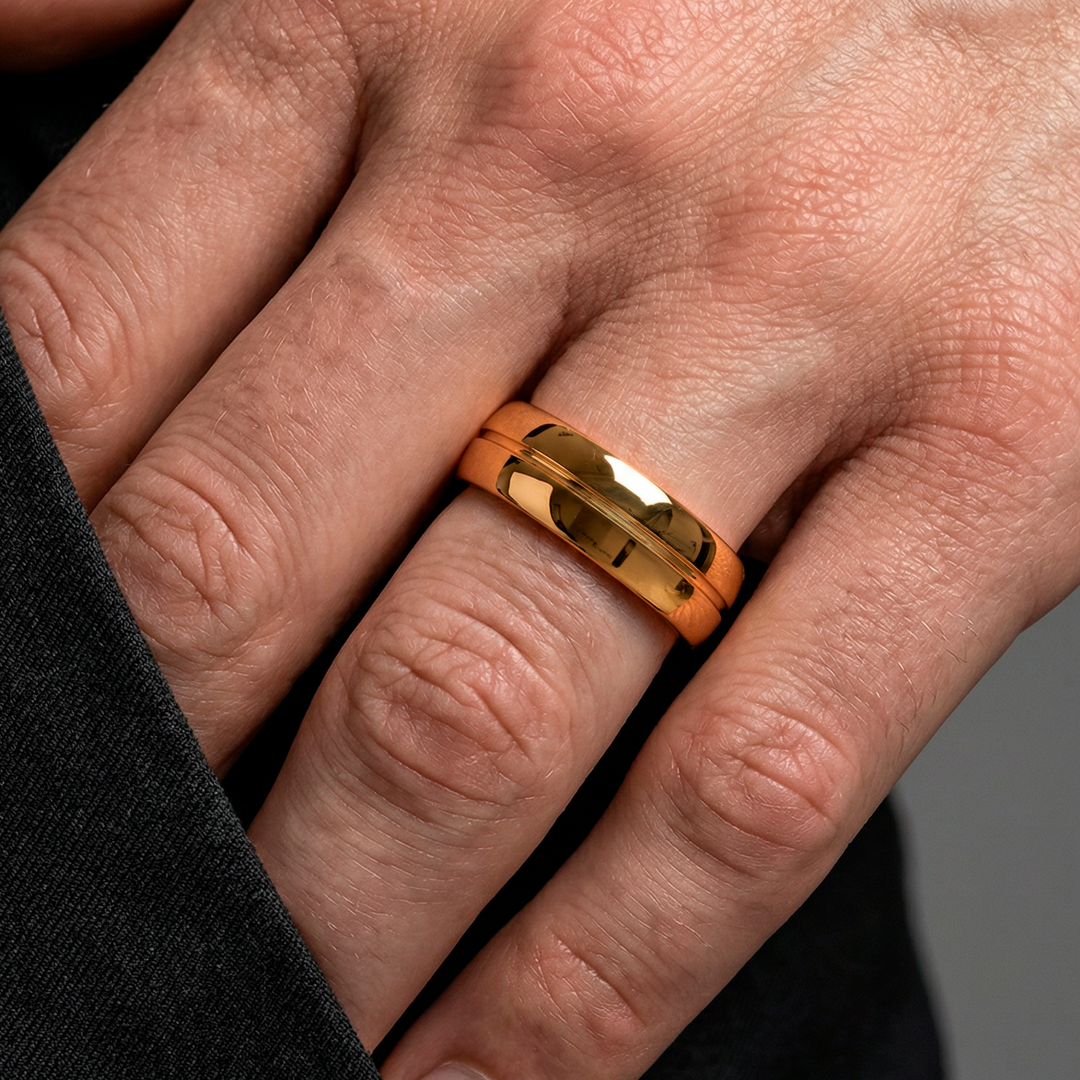 Anillo Tungsteno Felicidad - Hombre