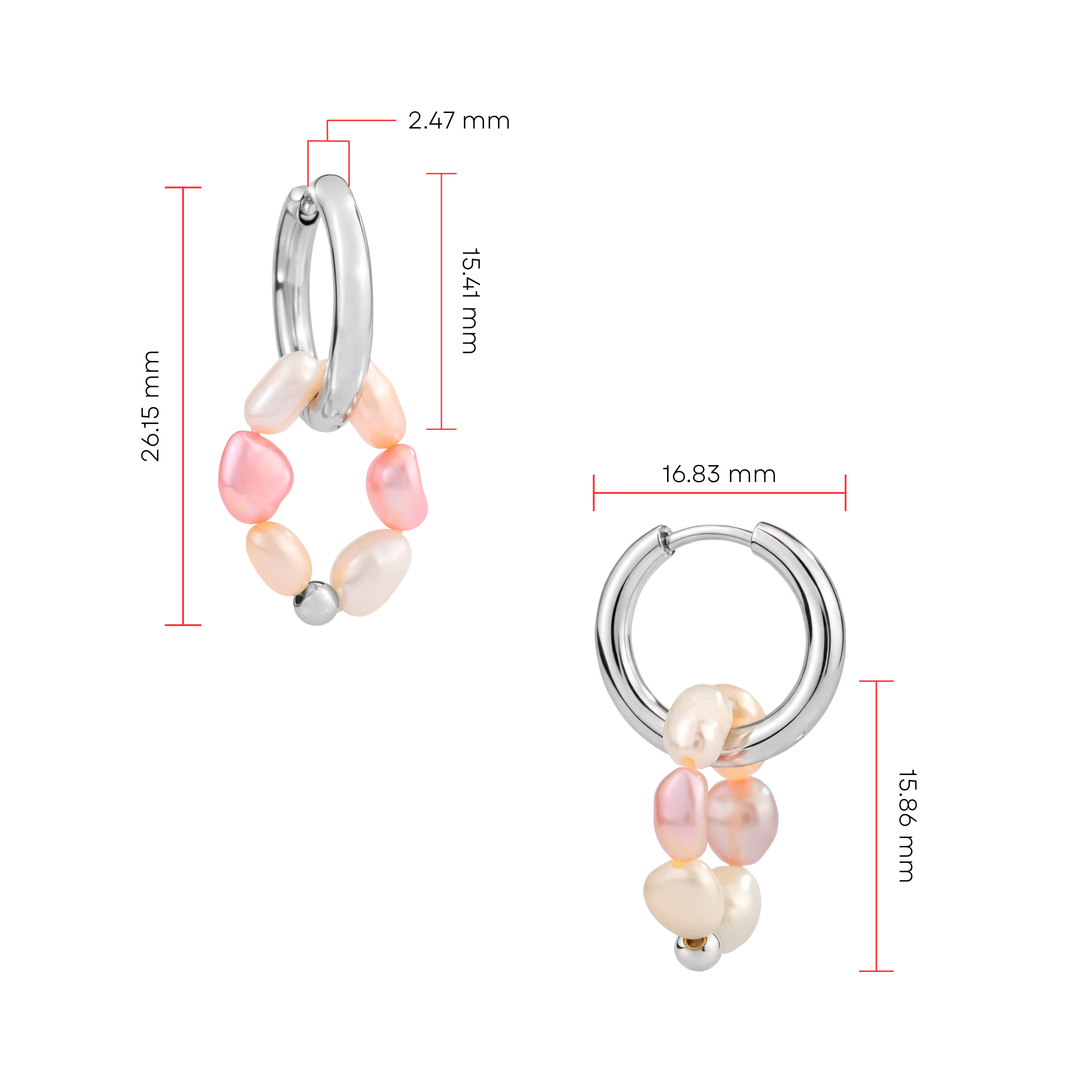 Aretes Acero en Baño de Oro Blanco Eden