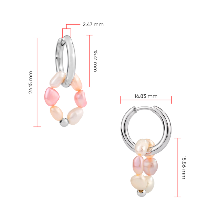 Aretes Acero en Baño de Oro Blanco Eden