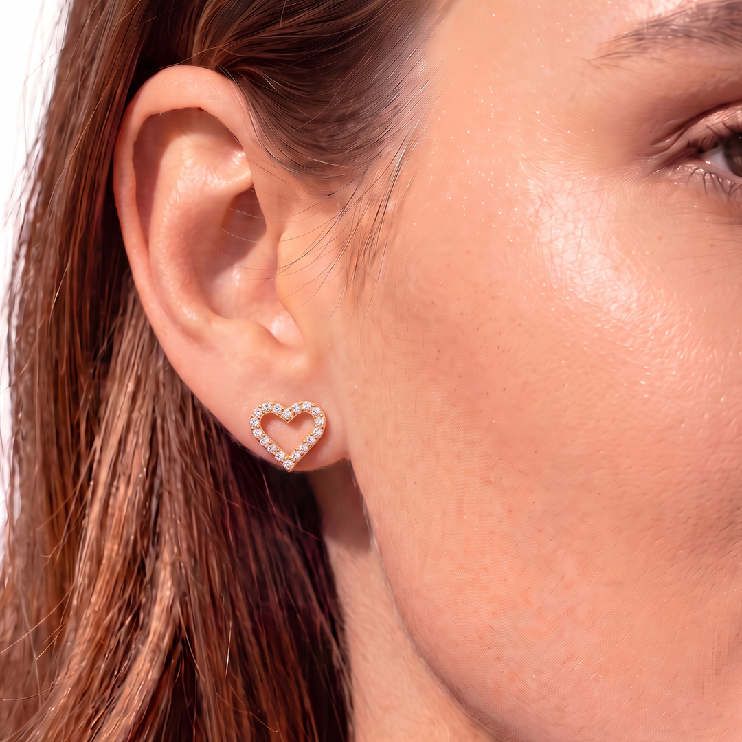 Aretes Acero Luz Corazón
