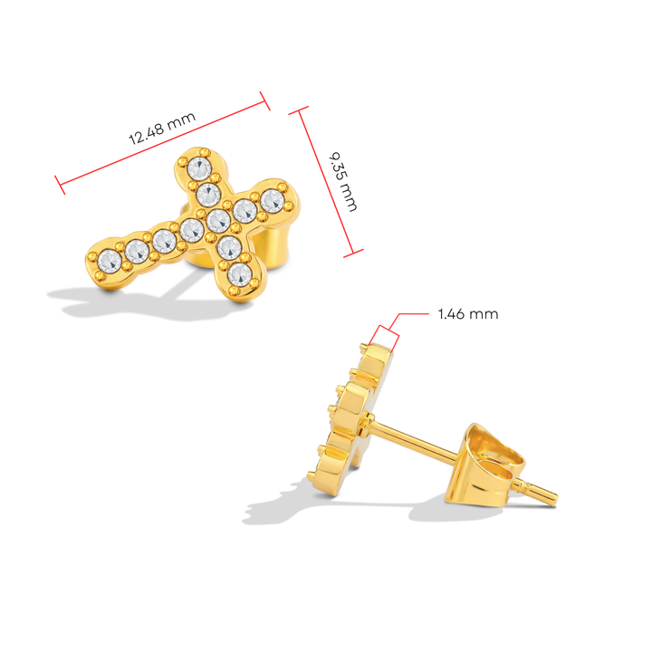 Aretes Acero Cruz Crystal Glow