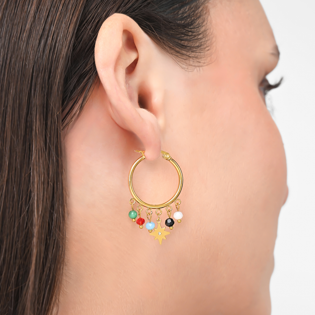 Aretes Acero Alegría Estelar