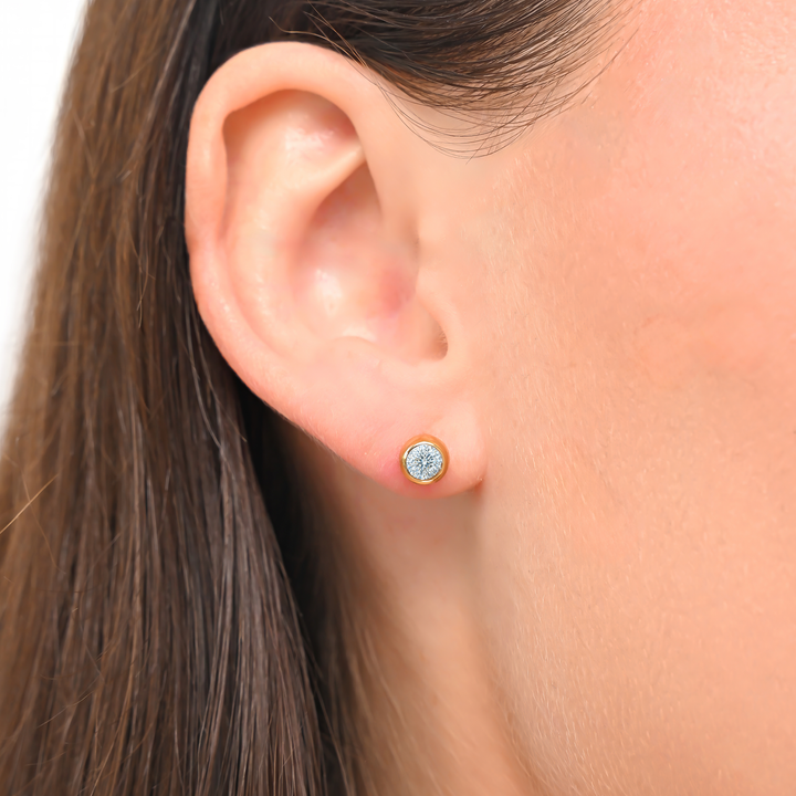 Aretes Acero Rocío Dorado